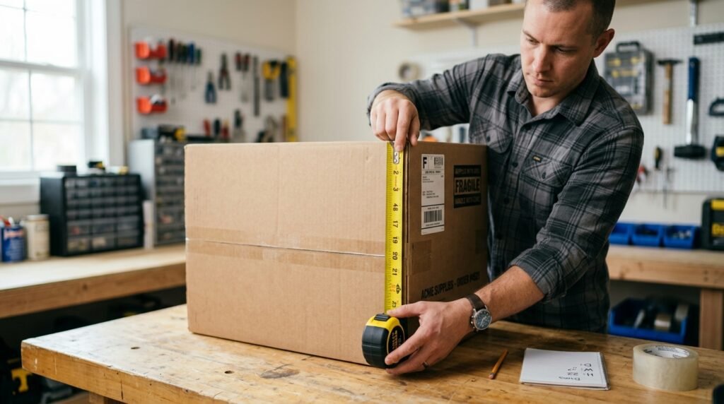 measuring package dimensions for shipping a car seat accurately