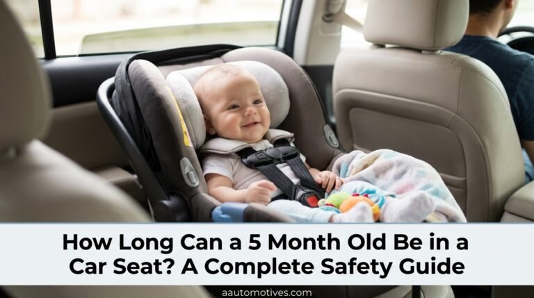 Close up of a baby in a car seat showing the chest clip positioned safely at armpit level.
