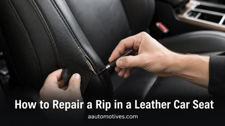 how to repair a rip in a leather car seat with backing patch