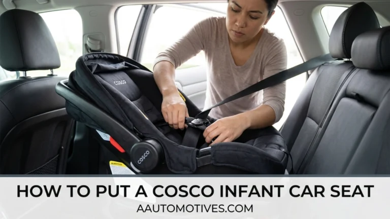 Final safety check after putting a Cosco infant car seat back together