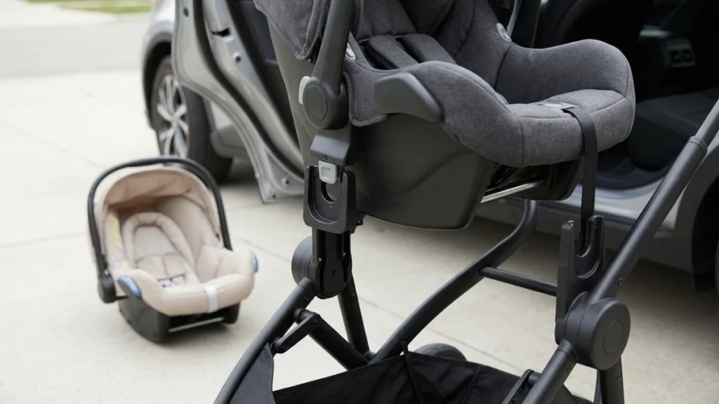 Graco car seat and Chicco stroller attachment point compatibility comparison
