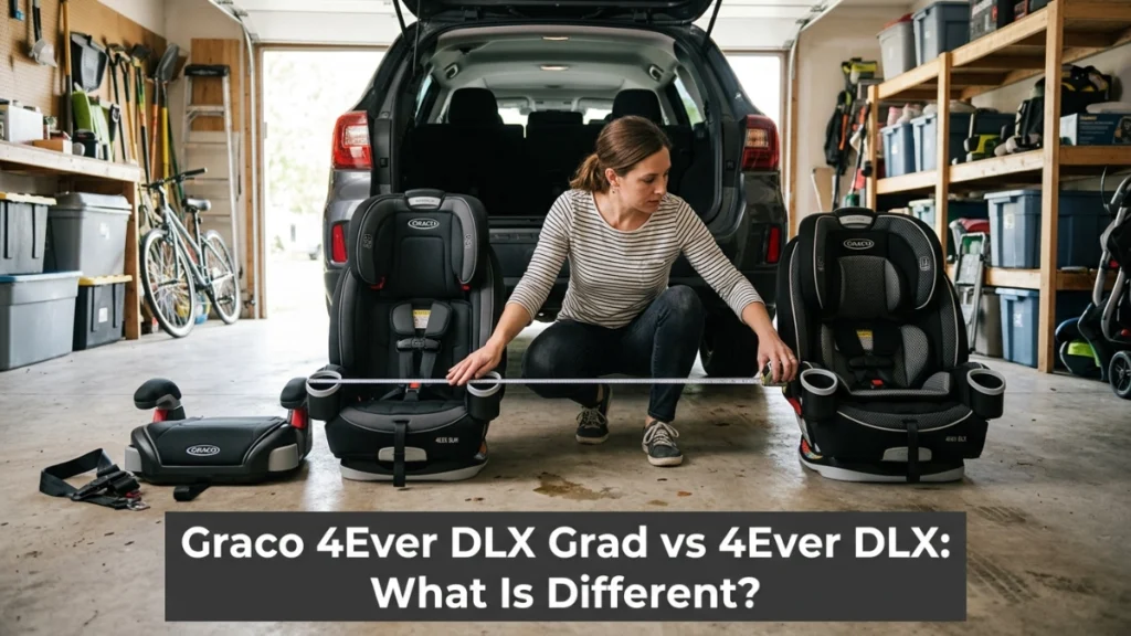 Graco 4Ever DLX Grad and standard 4Ever DLX compared side by side for width and features