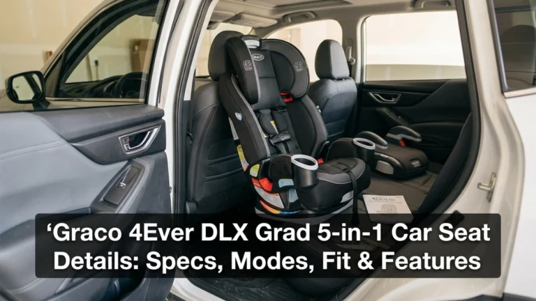 Graco 4Ever DLX Grad-style slim car seat installed in a family SUV with removable belt trainer.