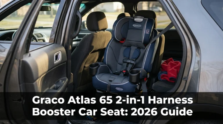 Graco Atlas 65 2-in-1 harness booster car seat installed in a family SUV