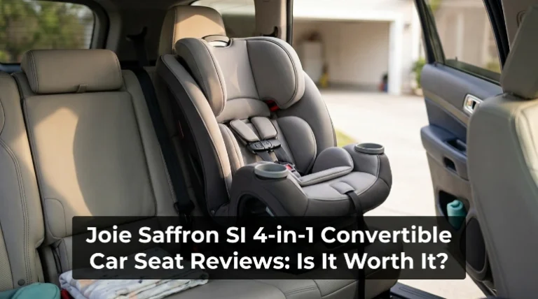 Joie Saffron SI 4-in-1 convertible car seat installed in a modern family SUV