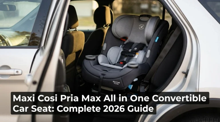 Maxi Cosi Pria Max all in one convertible car seat installed in a family SUV