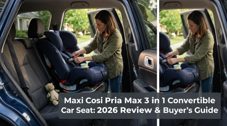 Maxi Cosi Pria Max 3 in 1 convertible car seat installed in a modern family SUV