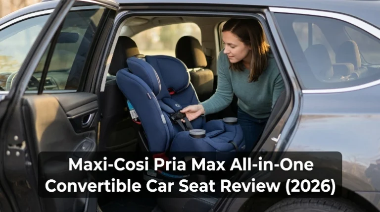 Maxi-Cosi Pria Max all-in-one convertible car seat installed in a modern family SUV