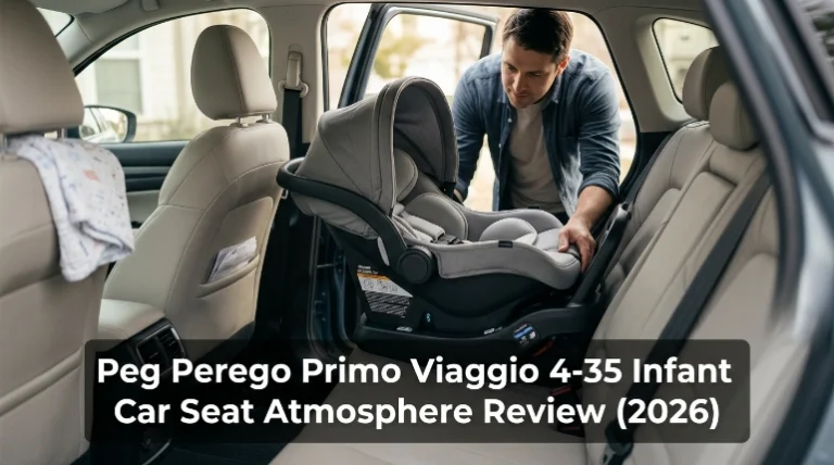Peg Perego Primo Viaggio 4-35 infant car seat Atmosphere installed rear-facing in a family SUV