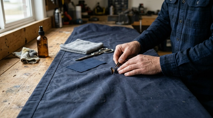 Repairing a small tear can stop minor car cover tearing from spreading