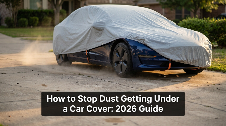 How to stop dust getting under car cover using a clean fitted cover and secure lower edges