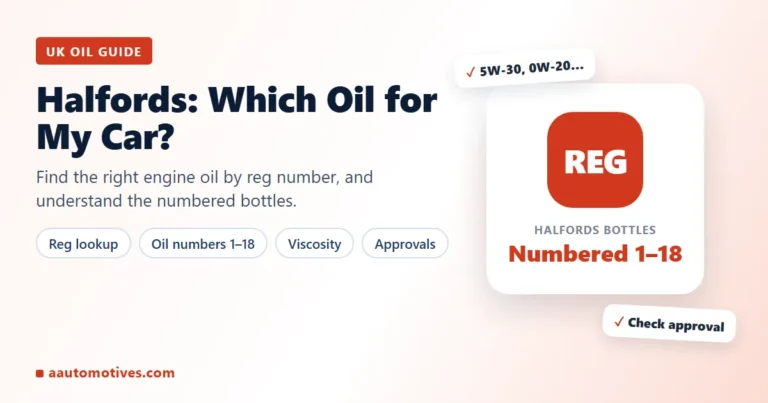 Halfords which oil for my car guide: find engine oil by registration number