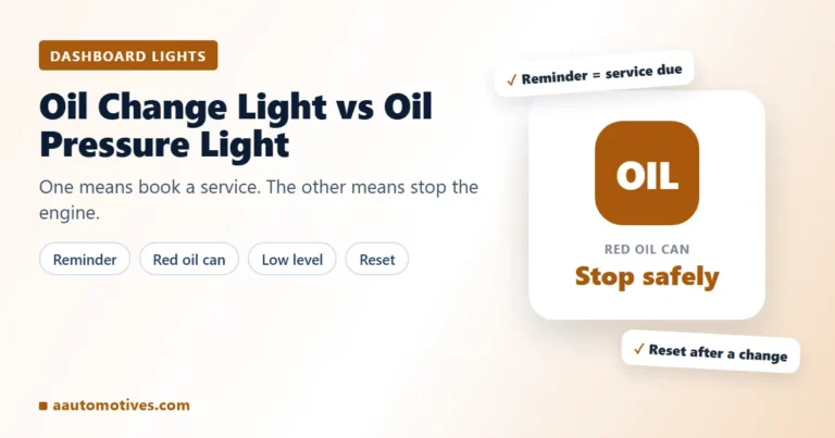 Oil change reminder vs oil pressure light: what each oil light means