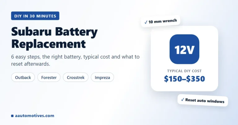 Subaru battery replacement guide: steps, cost and resets